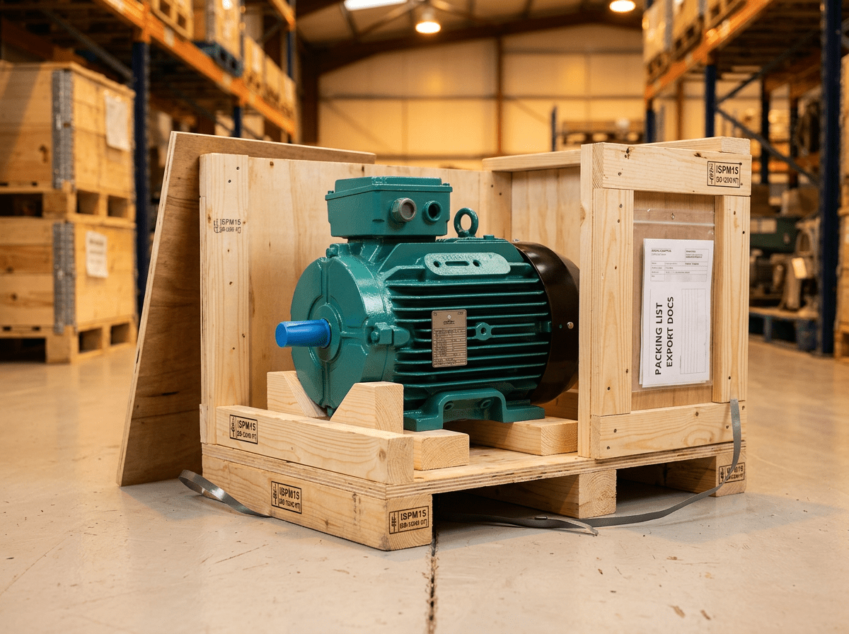 Secure packaging of motors for overseas shipping